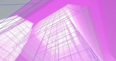 Mimari sanat konseptinde soyut çizgiler, minimum geometrik şekiller. 