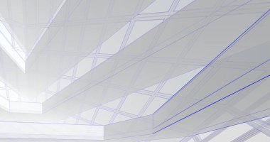 Mimari sanat konseptinde soyut çizgiler, minimum geometrik şekiller. 