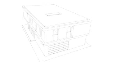 İnşaat planının 3B mimari tasarımı