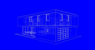 İnşaat planının 3B mimari tasarımı