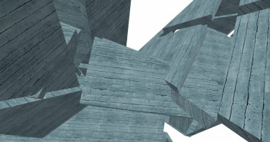 Mimari sanat konseptinde soyut çizgiler, minimum geometrik şekiller. 