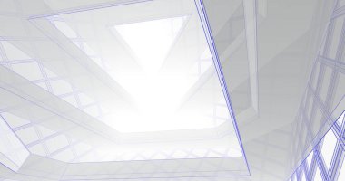 Mimari sanat konseptinde soyut çizgiler, minimum geometrik şekiller. 