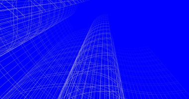 Mimari sanat konseptinde soyut çizgiler, minimum geometrik şekiller. 