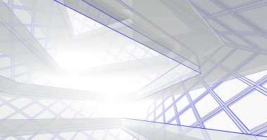 Mimari sanat konseptinde soyut çizgiler, minimum geometrik şekiller. 