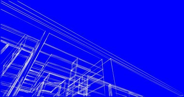 İnşaat planının 3B mimari tasarımı