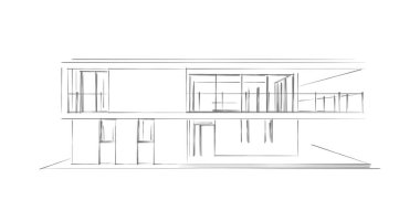 İnşaat planının 3B mimari tasarımı