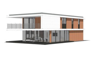 İnşaat planının 3B mimari tasarımı