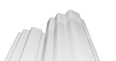 Mimari sanat konseptinde soyut çizgiler, minimum geometrik şekiller. 