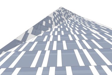 Mimari sanat konseptinde soyut çizgiler, minimum geometrik şekiller. 