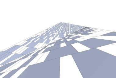 Mimari sanat konseptinde soyut çizgiler, minimum geometrik şekiller. 