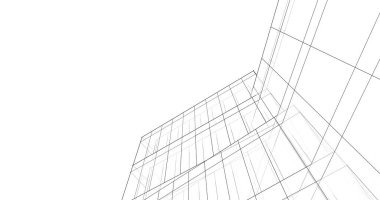 Mimari sanat konseptinde soyut çizgiler, minimum geometrik şekiller. 