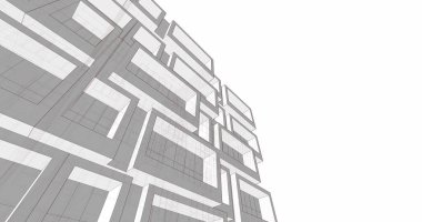 Mimari sanat konseptinde soyut çizgiler, minimum geometrik şekiller. 