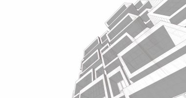 Mimari sanat konseptinde soyut çizgiler, minimum geometrik şekiller. 