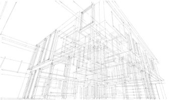İnşaat planının 3B mimari tasarımı