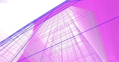 Mimari sanat konseptinde soyut çizgiler, minimum geometrik şekiller. 