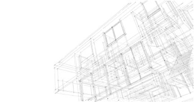 İnşaat planının 3B mimari tasarımı
