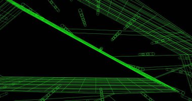 Mimari sanat konseptinde soyut çizgiler, minimum geometrik şekiller. 