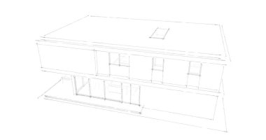 İnşaat planının 3B mimari tasarımı