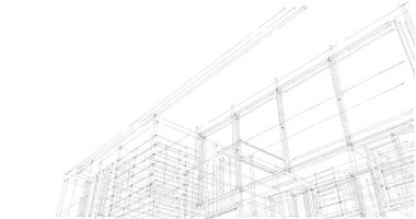 İnşaat planının 3B mimari tasarımı