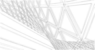 Mimari sanat konseptinde soyut çizgiler, minimum geometrik şekiller. 