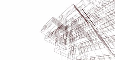 Mimari sanat konseptinde soyut çizgiler, minimum geometrik şekiller. 