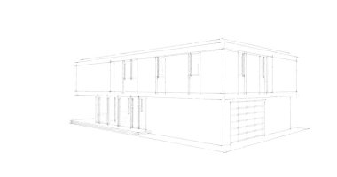 İnşaat planının 3B mimari tasarımı