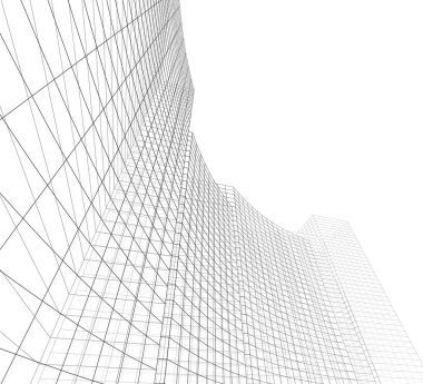 Mimari sanat konseptinde soyut çizgiler, minimum geometrik şekiller. 