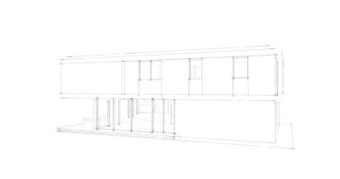 İnşaat planının 3B mimari tasarımı