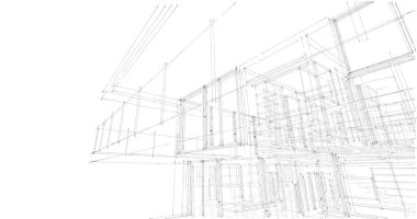 İnşaat planının 3B mimari tasarımı