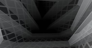 Mimari sanat konseptinde soyut çizgiler, minimum geometrik şekiller. 