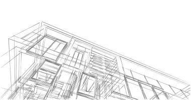 İnşaat planının 3B mimari tasarımı