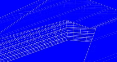 Mimari sanat konseptinde soyut çizgiler, minimum geometrik şekiller. 