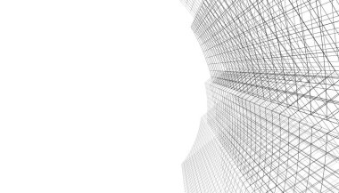 Mimari sanat konseptinde soyut çizgiler, minimum geometrik şekiller. 