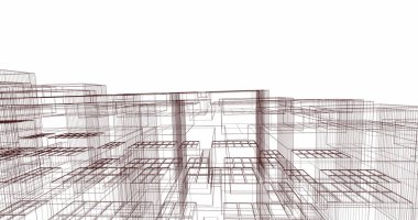 Mimari sanat konseptinde soyut çizgiler, minimum geometrik şekiller. 