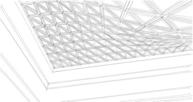 Mimari sanat konseptinde soyut çizgiler, minimum geometrik şekiller. 