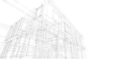 İnşaat planının 3B mimari tasarımı