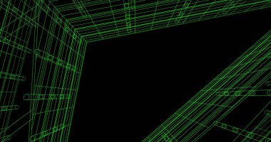 Mimari sanat konseptinde soyut çizgiler, minimum geometrik şekiller. 