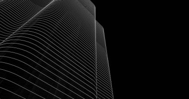 Mimari sanat konseptinde soyut çizgiler, minimum geometrik şekiller. 