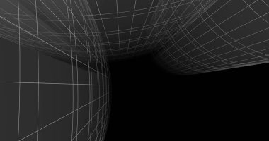 Mimari sanat konseptinde soyut çizgiler, minimum geometrik şekiller. 