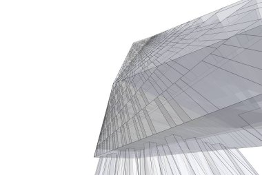 Mimari sanat konseptinde soyut çizgiler, minimum geometrik şekiller. 