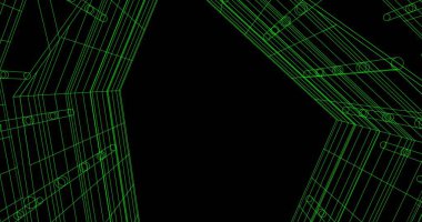 Mimari sanat konseptinde soyut çizgiler, minimum geometrik şekiller. 