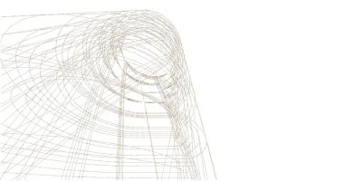 Mimari sanat konseptinde soyut çizgiler, minimum geometrik şekiller. 