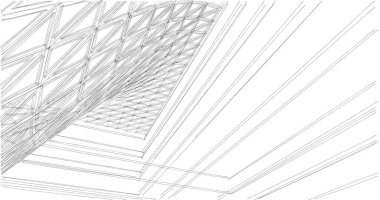 Mimari sanat konseptinde soyut çizgiler, minimum geometrik şekiller. 