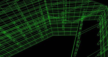 Mimari sanat konseptinde soyut çizgiler, minimum geometrik şekiller. 