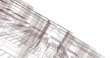 Mimari sanat konseptinde soyut çizgiler, minimum geometrik şekiller. 