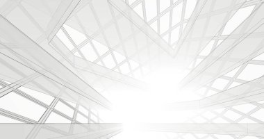 Mimari sanat konseptinde soyut çizgiler, minimum geometrik şekiller. 