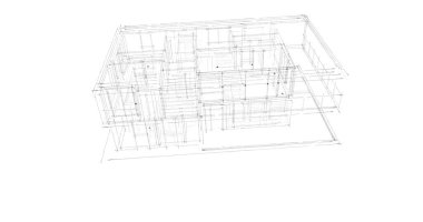 İnşaat planının 3B mimari tasarımı