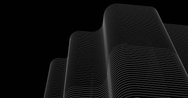 Mimari sanat konseptinde soyut çizgiler, minimum geometrik şekiller. 