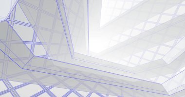 Mimari sanat konseptinde soyut çizgiler, minimum geometrik şekiller. 