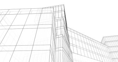 Mimari sanat konseptinde soyut çizgiler, minimum geometrik şekiller. 